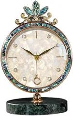 Bedside Luxury Table Clocks Silent Living Room Metal Retro Desk Electronic Modern Home Decor Gift Clock Shelf(Small)