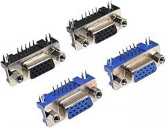 2/5PCS DB15 DR15 Female PCB Mount C0innector Right Angle D-Sub 3Rows Blue Parallel Port C0innector 15Pin Pin VGA15 Socket Adaptier New 2026 High for Reliable Electronic Component