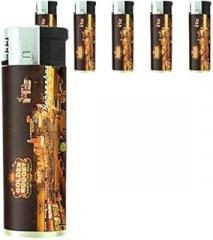 Vintage Las Vegas Strip Lighters S2 Set of 5 Electronic Flame Cigarette Smoking