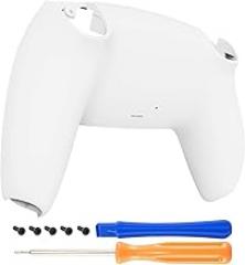 eXtremeRate White Grip Custom Back Plate Bottom Shell Compatible with ps5 Controller, Replacement Back Shell Cover Compatible with ps5 Controller