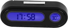 Digital Clock for Car Dashboard Car 2 in 1 Vehicle Interior Electronic Watch Digital Clock Thermometer Voltmeter Weather for
