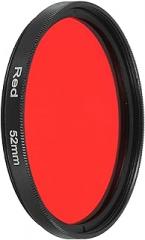 MECCANIXITY 52mm Lens Filter,Full Red Camera Filter Scratch Optical Glass Round Fluorescent Filters Universal for Camera Photography Lens