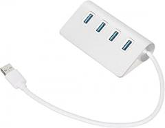 4 Port USB 3.0 Hub, 4 in 1 Multiport Adapter Dongle 5Gbps Aluminum Alloy USB Splitter Ultra Slim Data USB Hub Extended Cable Multifunction Docking Station Electronic Adapter