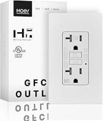 MOES GFCI Outlet 20 Amp, Self-Test GFCI Electrical Outlet with Weather & Tamper Resistant Receptacle, Screwless Wall Plate, LED Indicator, Outdoor or Indoor Use, UL Listed, Matte White, 1 Pack