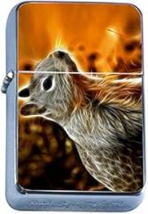 Squirrel Flip Top Oil Lighter S2 Smoking Cigarette Smoker Includes Silver Case