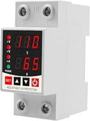 Adjustable V/A Protector Over/Under Voltage & Overcurrent Protection Intelligent Relay Reset Protector Voltage Output Stabilizer for Home Office Appliance, AC110V DC85-300V 63A, Din Rail Mount