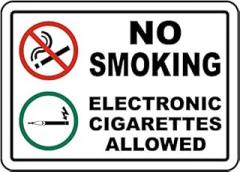 No Smoking Electronic Cigarettes Allowed Sign Facility Signs Vaping Metal Tin – 8 x 12 Inch for Home or Work