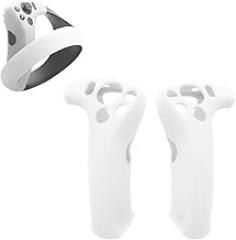 Silicone Case Cover VR Handle Cover Protector Compatible with PS VR2 Controller Grip (Transparent White)