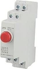 Red Green DIN Rail Button Switch 24V AC/DC with Indicator Light for Modular Industrial Circuit Control Panel, Pack of 1(Red)