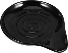 Milisten Ceramic Spoon Rest and Ladle Holder Black Kitchen Utensil Tray for Stove Top Cooking Gadgets Counter Organizer