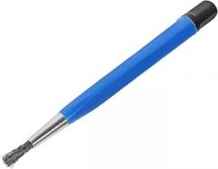 NUOBESTY Wire Scratch Brush Pen for Watch and Jewelry Cleaning, Blue Fiberglass Handle, Precision Scratch Brush for Electronics and Coin Surface Maintenance