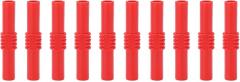 Insulated Banana Coupler Female to Female PVC Plated Brass 4mm Banana Plug Connector Extension Adapter for Electronic Instruments Industrial Equipment 10pcs (Red)
