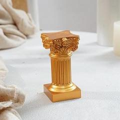 Roman Pillar Greek Column Statue Pedestal Candlestick Stand Figurine Sculpture Gold