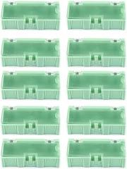 Storage Box for SMD Electronic Components, 10 Pack, 75x31.5x21.5mm Plastic Organizer with Compartment, for IC Chips, Resistors, Screws