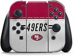 Skinit Decal Gaming Skin Compatible with Nintendo Switch Joy Con Controller - Officially Licensed NFL San Francisco 49ers White Striped Design