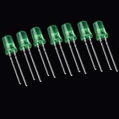 3MM 5MM LED Diode Light Assorted Kit, Electronic Componen DIP Lamp Emitting Diode Led Light red Orange Yellow Green Blue White(5mm Green)