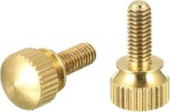 2Pcs Knurled Thumb Screws, M4x10mm Brass Shoulder Bolts Stepped Grip Knobs Fasteners for PC, Electronic, Mechanical