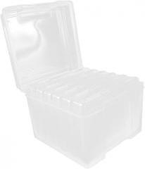 Happyyami 6Pcs Boxes postcard Electronic component card photo storage container Multifunction collection box clear card keeper case suitcase postcards case Accessories cards organizer