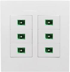 6-Gang SC Fiber Optic Wall Plate, six-Port SC-SC UPC Cable Connector Panel Socket(120x120mm SC APC)
