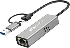 USpB to 5Gbps Ethernet Adaptier USpB3.2 to RJ45 RTL8157 Network Converter Support 5G/2.5G/1G/100Mbps for PC Winndows 11 Laptop New 2026 High for Reliable Electronic Component