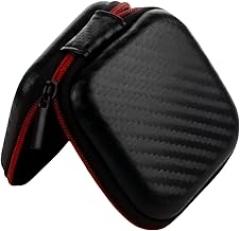 Carbon Fibers Gadget Storage Case Secure Zippers Closures For Charging Data Cable Small Electronic Accessories