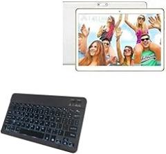 BoxWave Keyboard Compatible with TenYiDe Android Tablet PC TYD-107 (10.1 in) - SlimKeys Bluetooth Keyboard - with Backlight, Portable Slim LED 7 Colors - Jet Black