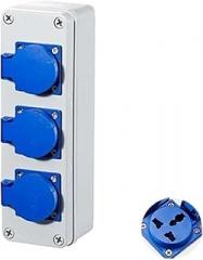 Outdoor rainwater Socket Three Holes 220V/ 10A Home Wall Mounted Multi-Function Outdoor Socket Box Electric car Charging(EU Socket,3K)