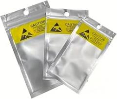 100pcs Anti-Static Resealable Bags, Static Shielding Bags with Hang Hole for Electronic Devices, Motherboards, Hard Drives (10 * 15cm)