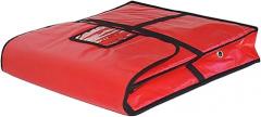 Insulated Pizza Carry Bag Food Delivery Bag Thermal Food Carrier Sturdy with ID Window for Commercial Restaurants, 51x51x12cm with Hole