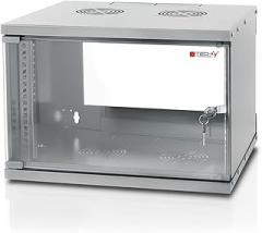 Techly Networking Wall Cabinet 180 Degrees Window Lock Adjustable Hardware Mount Grey (I-CASE EL-1006G45)