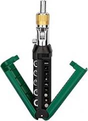 Space Saving Ratcheting Screwdriver 14 Bits Multiple Position Rotating Carbon Steel Tool for Tight Space Repair Multiple Angle Tool for Electronics