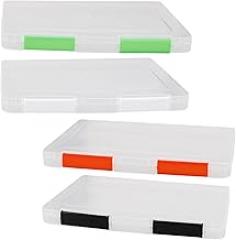 4Pcs Document Storage Box Transparent Organizer for Greeting Cards Hardware Accessories Electronic Components Lightweight Easy Access Multi Fluorescent
