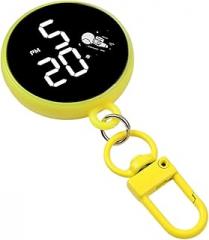 WTWU Compact Round Keychain Electronic Timekeeper for Portable Time Display on Items During Daily Use Easy Attachment