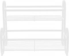 Milisten Double-layer Spice Rack Organizer White Iron Countertop Seasoning Bottle Storage Shelf Kitchen Pantry Organizer