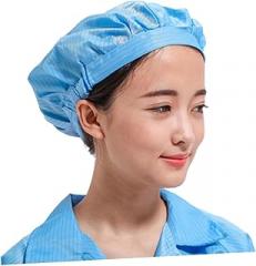 GALPADA 4pcs Breathable Static Workshop Hat Lightweight Mesh Polyester Caps for Electronics Food and Environments Blue