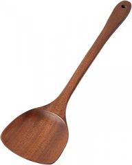 Wooden Shovel Spoon Non Stick Wood Long Rice Spatula Kitchen Cooking Utensil Hand Stir Fry Egg Cooker for Microwave (A, One Size)