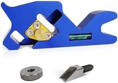 Adjustable Woodworking Planer - Portable Chamfer Trimming Tool with Built-in Level, Thick Aluminum Construction, Ideal Woodworking Projects(U type blue)