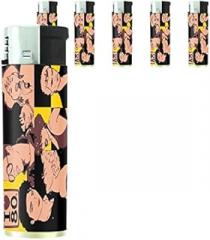 I Love The 80's Collage Set of 5 Lighters S6 Electronic Refillable Flame Cigarette Smoking