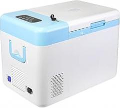 22L Ultra-Low Temperature Protable -86℃/112 °F Lab Cryogenic Freezer Samples Flash Freezer for Laboratory Samples Storage,12V ~240V AC Compatible, Adjustable Voltage (White)