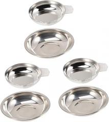 6pcs Professional Weighting Tray Stainless Steel Electronic Scale Trays for Jewelry and Food Measuring Plate Scale for Kitchen Home and Laboratory Use