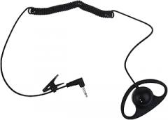 Only Earpiece 3.5mm Receive Only Earphone D-Shape Headphone ABS & Metal Used for Walkie-Talkie 55cm