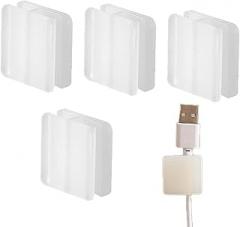 Cable Holder,4-Piece Adhesive Non-Slip Management - Office Under Desk Phone Cord Holder | for Electronics Phone Computer Charger Bedside Bedroom Study