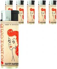 Redhead Germany Match Retro Butane Refillable Electronic Lighter Set of 5 Pieces D-542