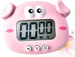 1pc Cartoon Pig Electronic Timer for Study Baking Cooking Cute Design Management Tool Without Battery