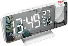 Digital Alarm Clock, Watch, Electronic Desktop Clock, Wake Up FM Radio, Time Projector, Snooze Function