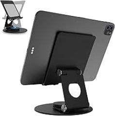 KABCON Swivel Tablet Stand, Aluminum Portable 360°Rotating Holder for Desk,Business,Kitchen,Desktop,Table Stand for iPad Pro 9.7,10.5,12.9/Air Mini,Tab,Fire,Nexus,E-Reader-Black