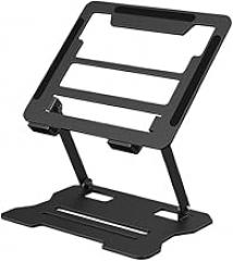 Portable Laptop Stand Heightening Shelf Laptop Support Holder Fast Heat Dissipation Foldable(Black)