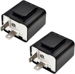 2PCS Car 2 Pin LED Flasher Relay, 12V Prong Adjustable Turn Signal Flash Relay, Electronic Hazard Warn Hyper Flasher Replacement, Universal for Motorcycle Dirt Bike Electrical Bicycle