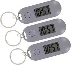 LIOOBO 3pcs Portable Keychain Watches for Students Silent Digital Examination Timepiece Candy Color Electronic Study Watches Plastic Key Ring Accessories for School Bags