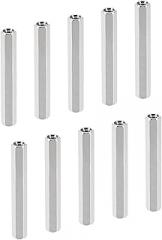 YOKIVE 10 Pcs M3 Spacers, Brass Hex PCB Standoffs Nuts, Keep Height Consistent, Great for Motherboard, Circuit Board, Electronics (Silver Tone, 45mm)